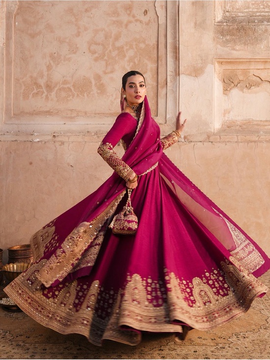 Faiza Saqlain Dresses & Skirts - Faiza Saqlain Maxi Dress with Potli Bag Pakistani Dress